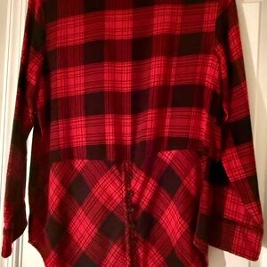 beachlunchlounge Red Plaid Button Down Shirt